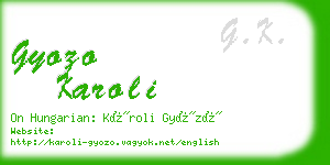 gyozo karoli business card